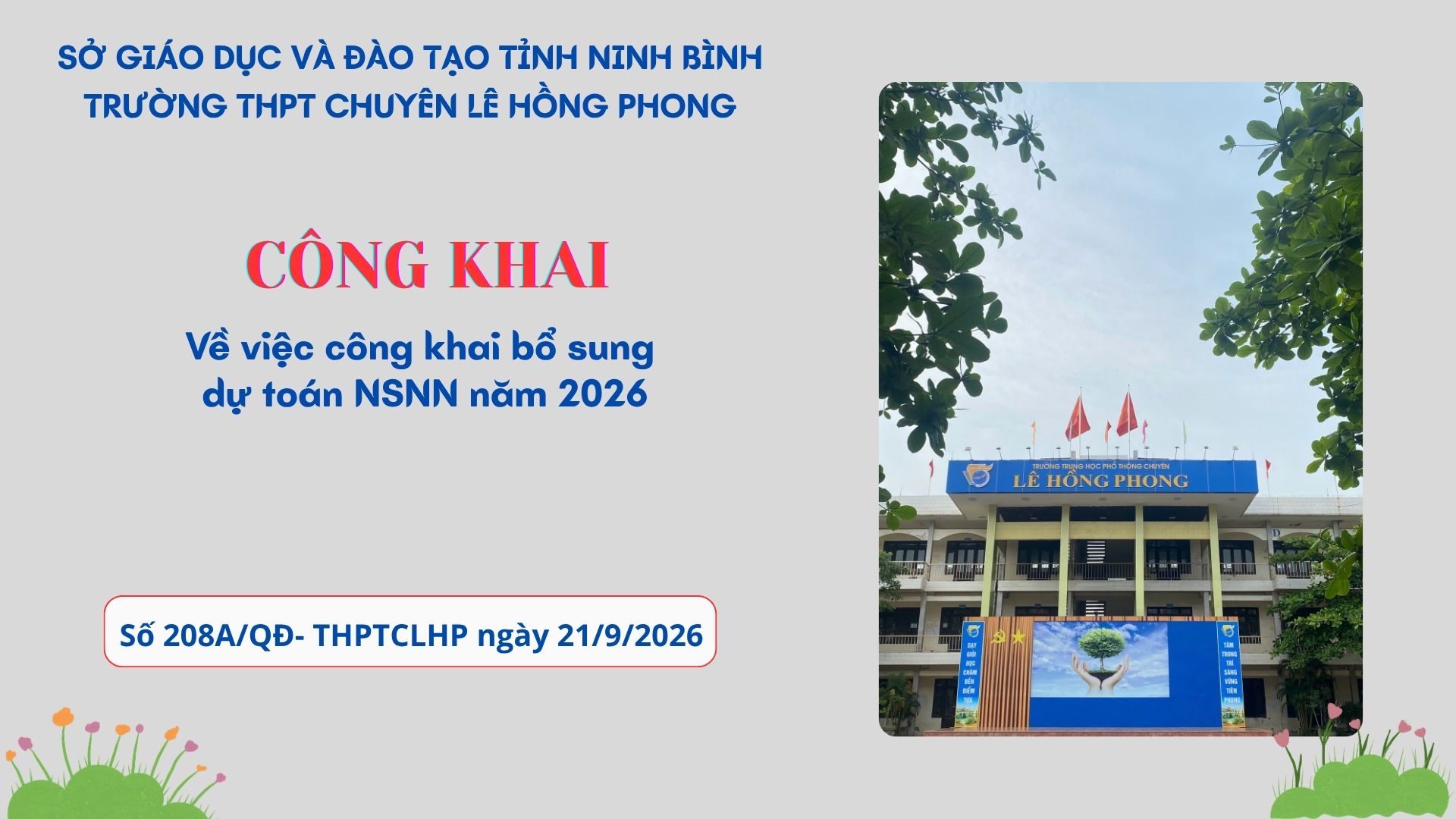 Công khai bổ sung dự toán chi NSNN năm 2026
